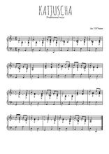Téléchargez l'arrangement pour piano de la partition de Katjuscha en PDF